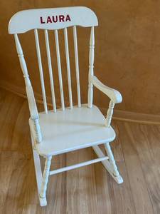 lot 48X image: Vintage Childs Wooden Rocking Chair