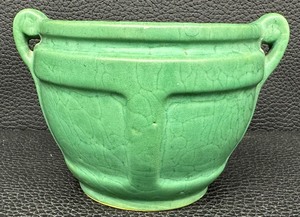 lot 62A image: Roseville Pottery Matte Green Jardiniere - Circa Early 1900s