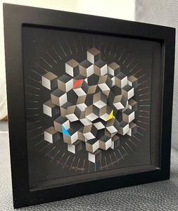 lot 56X image: Clever Clocks Hexagon Multi-Color 3D Clock - Signed, Numbered and Dated (2014)