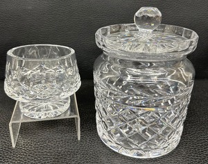 lot 73X image: Waterford Crystal Glandore Biscuit Barrel and Lismore Footed Open Sugar Bowl