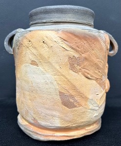 lot 79X image: Handcrafted Studio Pottery Lidded Jar with Handles