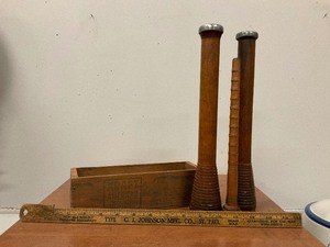 Craft american cheese blocks 3 spindles and a vintage ruler