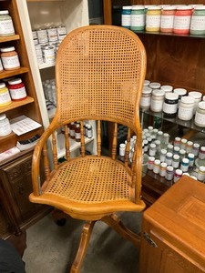 lot 6 image: Victorian Antique Caned Swivel Adjustable Chair