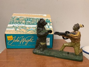 lot 8 image: John Wright mechanical bank indian & bear