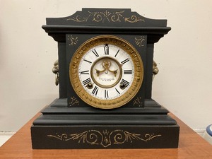 lot 24 image: Ansonia Ornate Mantle Clock Slate