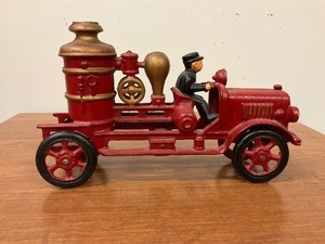 lot 61 image: Cast Iron Toy Fire Engine
