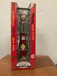 lot 88 image: Wayne Gas Pump Mechanical Coin Bank 1920 Replica. Made in 1997.
