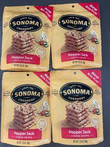 TROL - Set of 4 Sonoma Creamery Pepper Jack Cheese Crisps 2.25 oz Bags