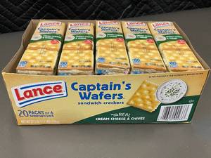lot 331 image: ME 1 - Lance Captains Wafers Cream Cheese & Chives Cracker Sandwiches 20 Packs