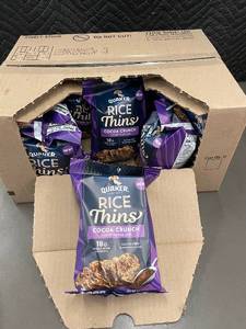 lot 499 image: SC 3 - Box of 12 Quaker Rice Thins Cocoa Crunch, 2.5oz Bags