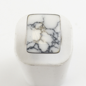 lot 17 image: Buffalo Turquoise Sterling Silver Statement Ring . Size 8.5 - 8.75.