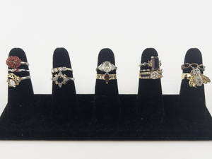 lot 53 image: Group of 12 Gold Tone Base Metal Rings. Size 7-7.5.