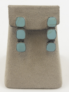 lot 77 image: Turquoise Sterling Silver Clip-On Earrings .