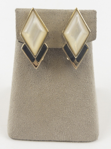 lot 81 image: Christian Dior Geometric Gold Plated Clip-On Earrings .