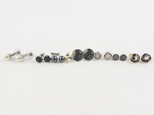 lot 82 image: 8 pairs  Of Base Metal Stud Earrings .