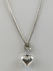 lot 100 image: Marsala Heart Charm Sterling Silver Necklace.