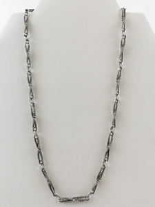 lot 103 image: Twisted Paperclip Link Sterling Silver Chain Necklace.
