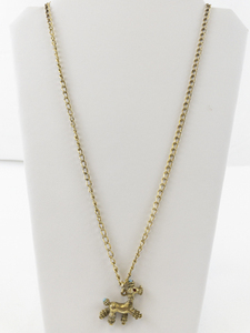 lot 109 image: Dreaded Poodle Gold Plated pendant Necklace .