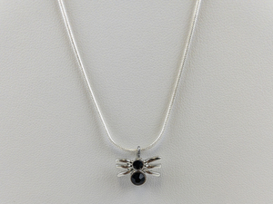 lot 111 image: Simple Spider Sterling Silver Pendant Necklace .