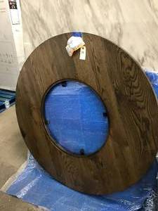 lot 15 image: ROUND, WOOD TABLE
