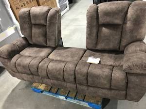 lot 121 image: DOUBLE RECLINER SOFA