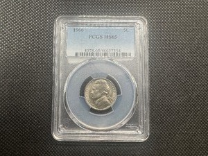 lot 5 image: 1966 PCGS MS65 Jefferson Nickel