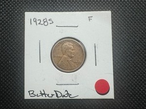 lot 13 image: 1928 S Fine, Better Date Lincoln Penny