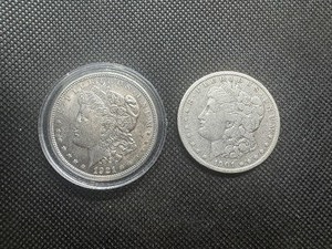 lot 29 image: (2) Morgan Dollars.  1921 AU wextra character  1901 O Average Circulation