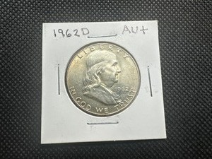 lot 43 image: 1962 D AU Franklin Half Dollar