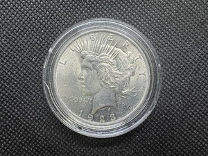 lot 69 image: 1923 AU Peace Dollar. Actually, this is a legit tweener marks could easily be judged as bag related and not circulation.  POSS MS, and if so, likely MS