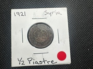lot 96 image: 1921 Syria 12 Paistre. Tough find.