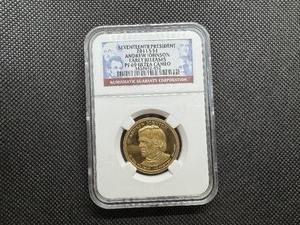 lot 134 image: 17th President Andrew Johnson 2011S $1 Early Releases NGC PF 69 Ultra Cameo