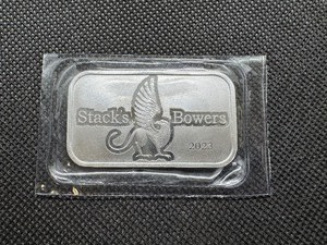 lot 125 image: 2023 Stacks & Bowers1 oz Silver Bar