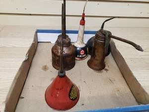 lot 47 image: 6 metal oiling cans