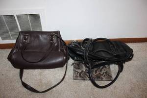 lot 3 image: Collection of 3 Handbags Including Franco Sarto and Snakeskin Clutch
