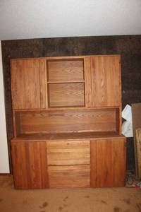 lot 26 image: Solid Wood Hutch Cabinet with Ample Storage