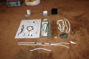 lot 37 image: Collection of Assorted Jewelry including Bracelets, Necklaces, Earrings, and Watch