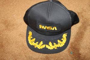 lot 53 image: Vintage Black NASA Mesh Trucker Hat with Yellow Embroidery