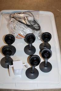 lot 97 image: Set of 6 Nest Indoor Security Cameras with Cables