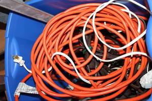 lot 99 image: Collection of Electrical Cords, Hand Tools, and Hardware Supplies