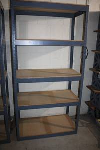 lot 106 image: Heavy Duty Industrial Steel Shelving Unit with 5 Adjustable Shelves