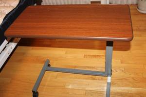 lot 134 image: Adjustable Overbed Table with Rolling Casters