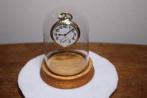 lot A-136 image: 1940 Waltham Pocket Watch with Glass Dome Display