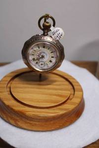 lot -A-137 image: Antique 1840 Silver Pocket Watch with Horse Motif