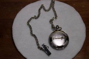 lot A-150 image: Grandpa Pocket Watch with Chain and Engraved Cover