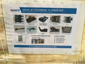 lot 37 image: SDLANCH Mini Excavator Attachments, 11-Piece Set (IREAS)