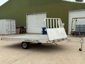 lot 18 image: 2024 Aluma 8612 DT 12Ft Snowmobile Trailer, like new condition