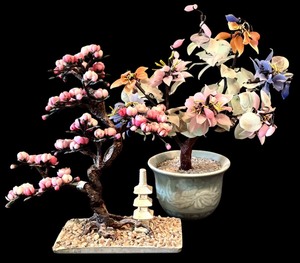 lot 49 image: Vintage Two Imperial Import Gorgeous Jade Bonsai Trees