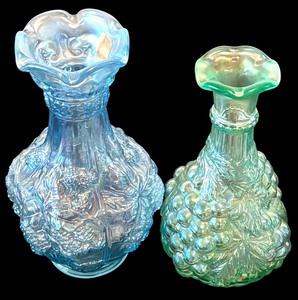 lot 47 image: Two Carnival Glass Imperial Carafe  Vases