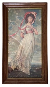 lot 76 image: Vintage Framed Portrait Print, Pinkie by English Painter Sir Thomas Lawrence